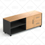 Mobile side 2 drawers, door and shelf / Ns 400